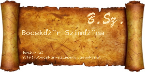 Bocskár Szimóna névjegykártya